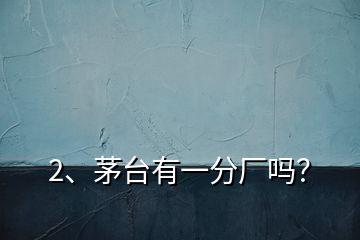 2、茅臺(tái)有一分廠嗎？