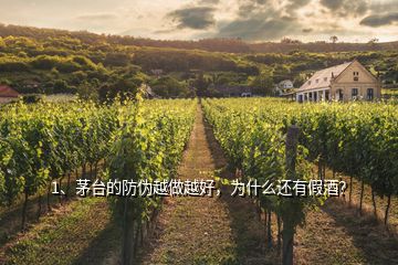 1、茅臺的防偽越做越好，為什么還有假酒？