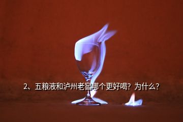 2、五糧液和瀘州老窖哪個更好喝？為什么？