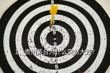 1、貴州茅臺為什么突然大跌？