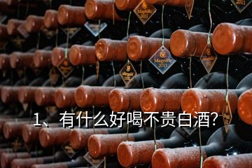 1、有什么好喝不貴白酒？