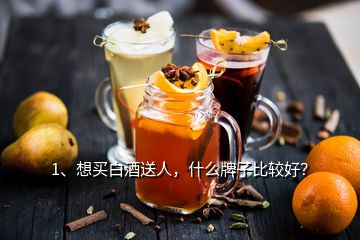 1、想買(mǎi)白酒送人，什么牌子比較好？