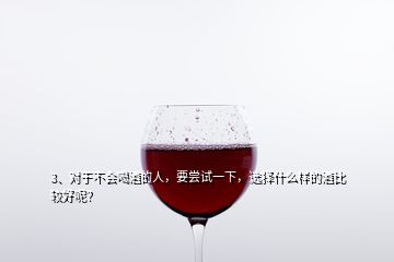 3、對(duì)于不會(huì)喝酒的人，要嘗試一下，選擇什么樣的酒比較好呢？