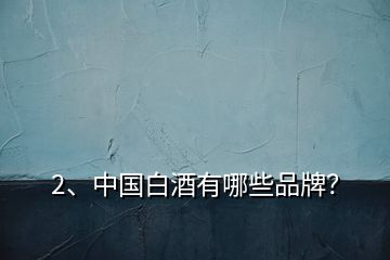 2、中國白酒有哪些品牌？