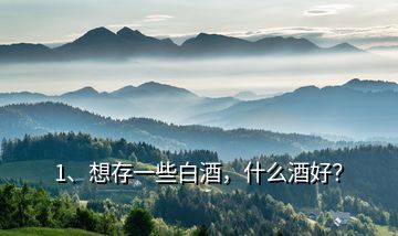1、想存一些白酒，什么酒好？