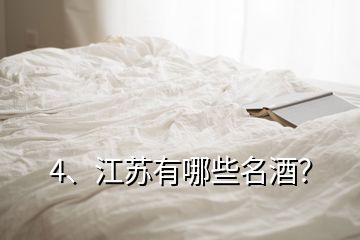 4、江蘇有哪些名酒？
