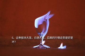 6、證券板塊大漲，白酒大漲，后面的行情走勢(shì)是好是壞？