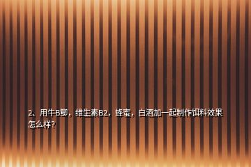 2、用牛B鯽，維生素B2，蜂蜜，白酒加一起制作餌料效果怎么樣？