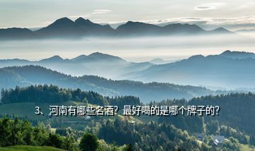 3、河南有哪些名酒？最好喝的是哪個(gè)牌子的？