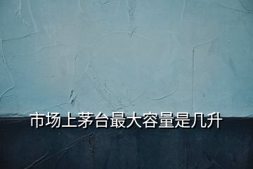 市場上茅臺最大容量是幾升