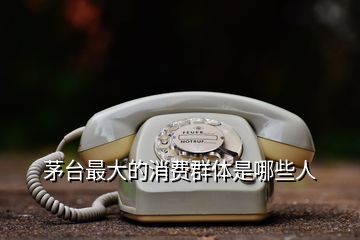 茅臺最大的消費群體是哪些人