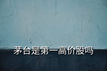 茅臺(tái)是第一高價(jià)股嗎