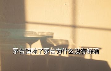 茅臺(tái)鎮(zhèn)除了茅臺(tái)為什么沒(méi)有好酒