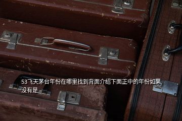 53飛天茅臺(tái)年份在哪里找到背面介紹下面正中的年份如果沒有是