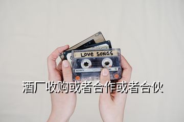 酒廠收購(gòu)或者合作或者合伙