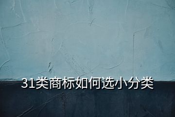 31類商標如何選小分類