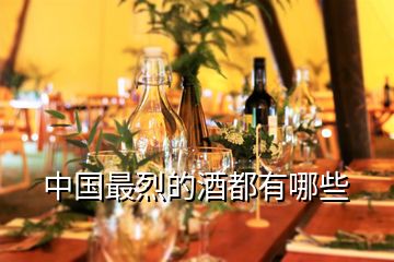 中國最烈的酒都有哪些