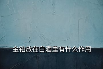 金鉑放在白酒里有什么作用