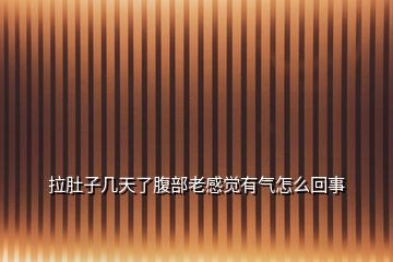 拉肚子幾天了腹部老感覺(jué)有氣怎么回事
