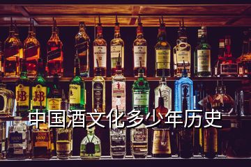 中國(guó)酒文化多少年歷史