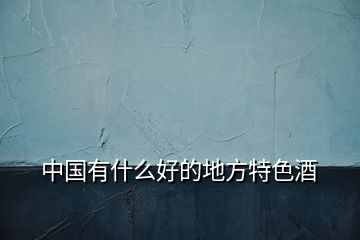 中國有什么好的地方特色酒
