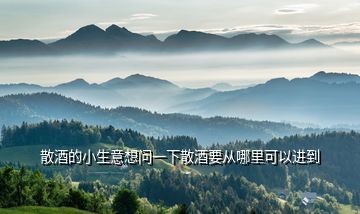 散酒的小生意想問一下散酒要從哪里可以進到