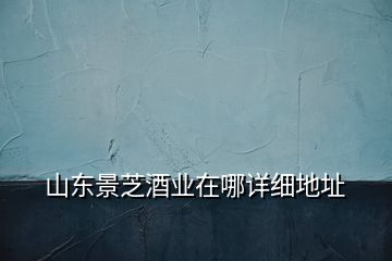 山東景芝酒業(yè)在哪詳細(xì)地址