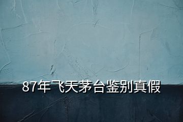 87年飛天茅臺(tái)鑒別真假