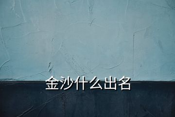 金沙什么出名