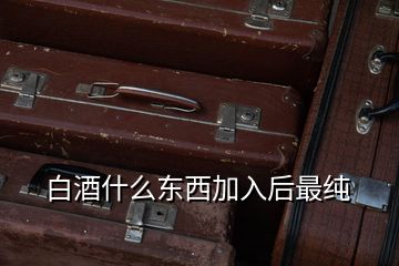 白酒什么東西加入后最純