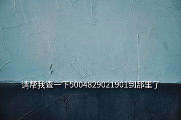 請(qǐng)幫我查一下5004829021901到那里了