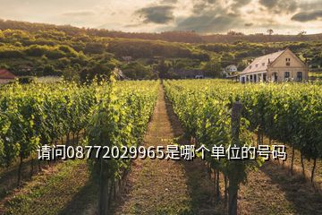 請(qǐng)問08772029965是哪個(gè)單位的號(hào)碼