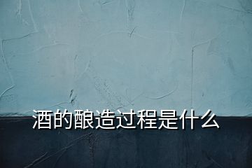 酒的釀造過程是什么