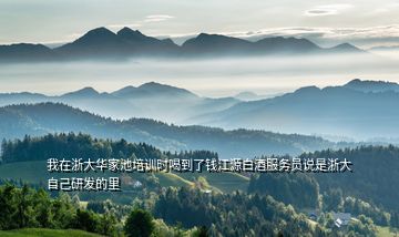 我在浙大華家池培訓時喝到了錢江源白酒服務員說是浙大自己研發(fā)的里