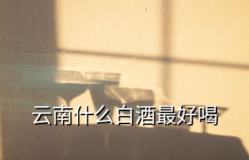 云南什么白酒最好喝