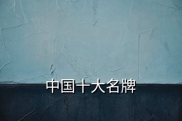 中國(guó)十大名牌