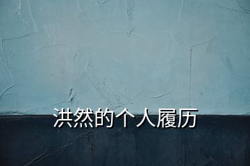 洪然的個(gè)人履歷