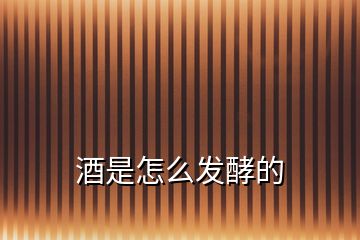 酒是怎么發(fā)酵的