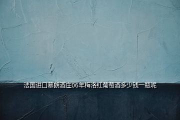法國進(jìn)口慕朗酒莊06年梅洛紅葡萄酒多少錢一瓶呢