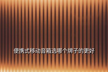 便攜式移動(dòng)音箱選哪個(gè)牌子的更好