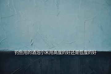 釣魚(yú)用的酒泡小米用高度的好還是低度的好