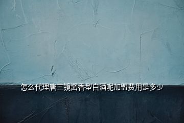 怎么代理唐三鏡醬香型白酒呢加盟費用是多少
