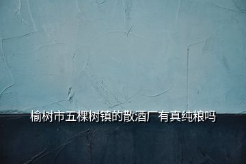 榆樹市五棵樹鎮(zhèn)的散酒廠有真純糧嗎