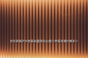 京東商城瀘州老窖永盛燒坊42度六年窖池酒價(jià)格多少