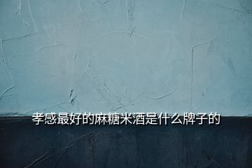 孝感最好的麻糖米酒是什么牌子的