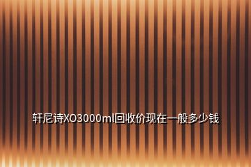 軒尼詩(shī)XO3000ml回收價(jià)現(xiàn)在一般多少錢(qián)
