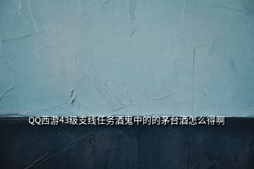 QQ西游43級(jí)支線任務(wù)酒鬼中的的茅臺(tái)酒怎么得啊