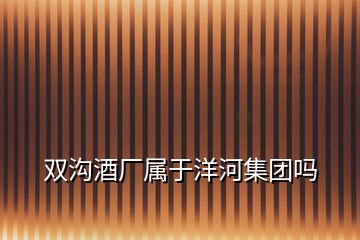 雙溝酒廠屬于洋河集團嗎