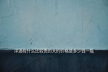 洋酒有什么比較貴的大約價格是多少錢一瓶