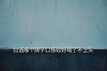 白酒哪個牌子口感較好喝了不上頭